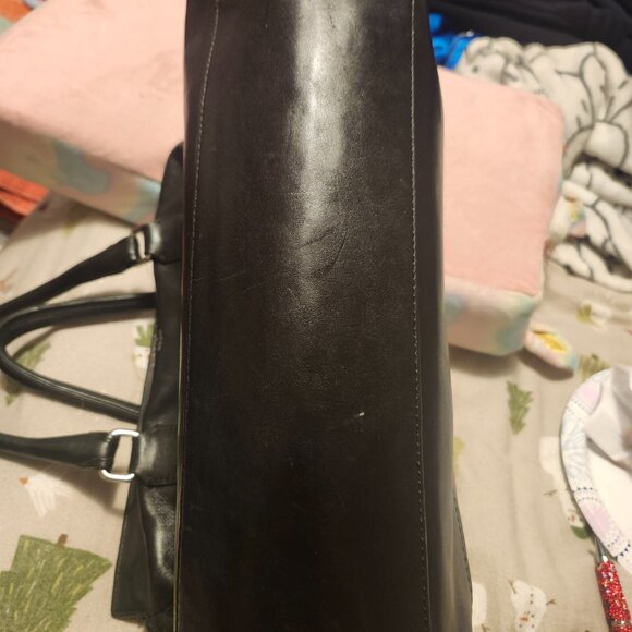 BLACK LEATHER COACH BAG LARGE - Picture 5 of 7